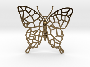 Butterfly Voroni Pendant in Polished Bronze