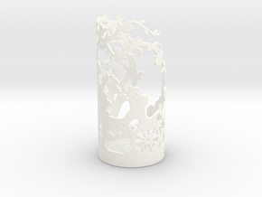 Tea Light Holder Spring in White Processed Versatile Plastic