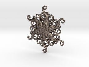 Snowflake Ornament in Polished Bronzed Silver Steel