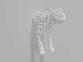 "Caliph The Cat" Wire Sculpture front in White Natural Versatile Plastic