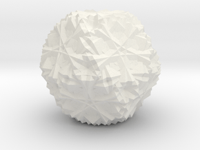 Cuboctahedron 30 Compound, Solid in White Natural Versatile Plastic