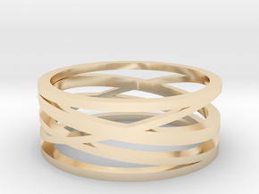 Abstract Lines Ring - US Size 10 in 14K Yellow Gold