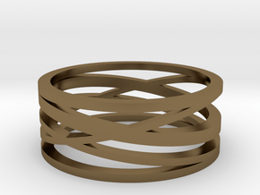 Abstract Lines Ring - US Size 10 in Polished Bronze