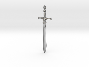 Heroic Sword Pedant  in Fine Detail Polished Silver