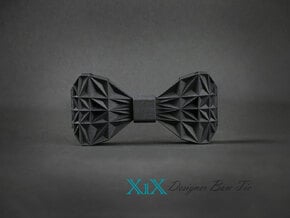 Designer Bow Tie "X1X" in Black Natural Versatile Plastic