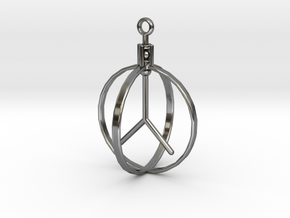Peace Pendant (Spinning center) in Fine Detail Polished Silver