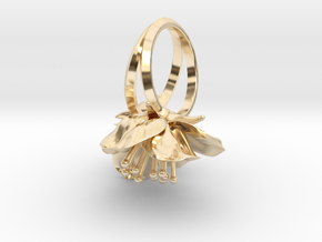 Double Cherry Blossom Ring in 14k Gold Plated Brass: 4.5 / 47.75