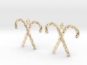 Candy Cane earrings in 14k Gold Plated Brass