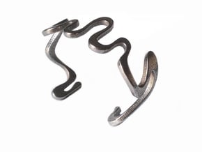 SNAKE cuff in Polished Bronzed Silver Steel: Large
