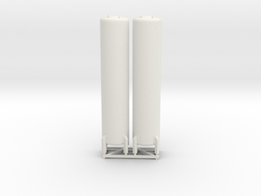 N Scale 2x Vertical Tank ø12-55 in White Natural Versatile Plastic