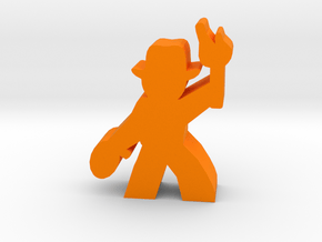 Game Piece, Hat Guy Adventurer, with rope, torch in Orange Processed Versatile Plastic