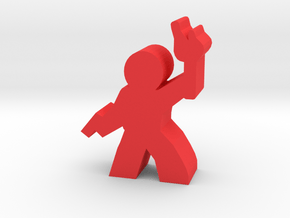 Game Piece, Guy Adventurer, with gun, torch in Red Processed Versatile Plastic