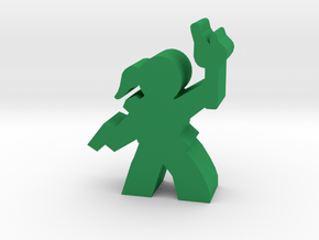 Game Piece, Lady Adventurer, with gun, torch in Green Processed Versatile Plastic