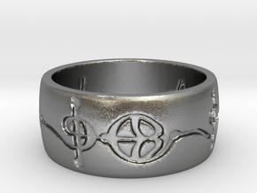 "Ashayam" Vulcan Script Ring - Engraved Style in Natural Silver: 6 / 51.5