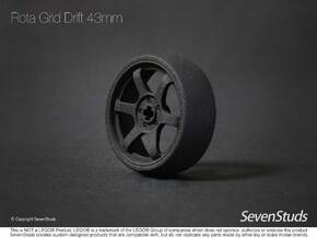 Drifting Wheel 43mm in Black Natural Versatile Plastic