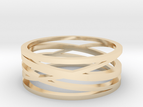 Abstract Lines Ring - US Size 12 in 14K Yellow Gold