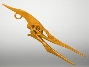 Pteranodon skull pendant in Tan Fine Detail Plastic