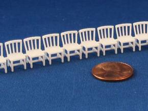 10 Chairs HO Scale in White Natural Versatile Plastic