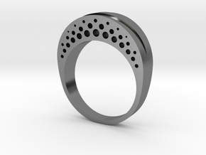 Evaporation Ring - US Size 06 in Fine Detail Polished Silver