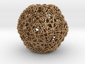 30 Cuboctahedron Compound, Wireframe in Polished Brass