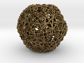 30 Cuboctahedron Compound, Wireframe in Polished Bronze