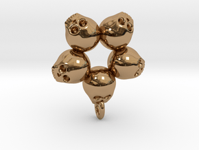 5skull pendant in Polished Brass