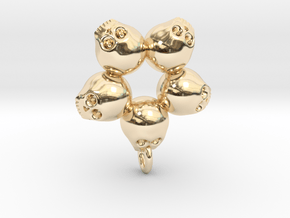 5skull pendant in 14k Gold Plated Brass