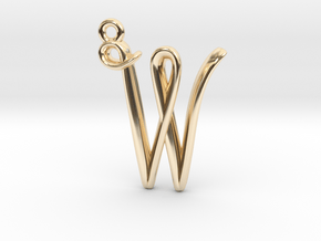 W Initial Charm in 14K Yellow Gold