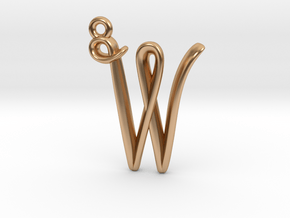 W Initial Charm in Polished Bronze