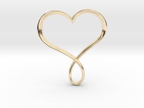 Heart Infinity Pendant in 14K Yellow Gold