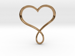 Heart Infinity Pendant in Polished Brass