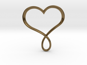 Heart Infinity Pendant in Polished Bronze