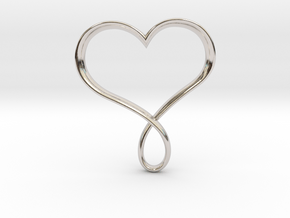 Heart Infinity Pendant in Rhodium Plated Brass