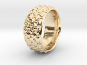 SCALES WIDE RING SIZE 10.5 in 14k Gold Plated Brass