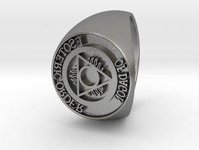 Esoteric Order Of Dagon Signet Ring Size 12.5 in Natural Silver