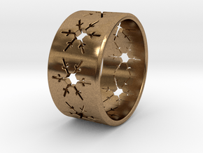 Snowflake Ring Size US 5 in Natural Brass
