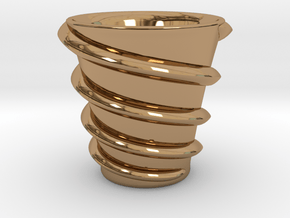 Maelstrom cup (Twin stream) in Polished Brass