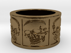 Skulls Ring Size 8 in Polished Bronze