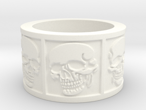 Skulls Ring Size 8 in White Processed Versatile Plastic