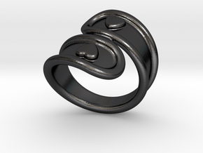 San Valentino Ring 28 - Italian Size 28 in Polished and Bronzed Black Steel