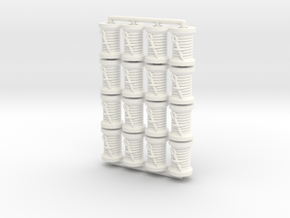 Spool tokens (16 pcs) in White Processed Versatile Plastic