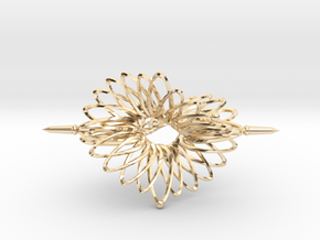 Spinner Floral Tri Twist - 7cm in 14k Gold Plated Brass