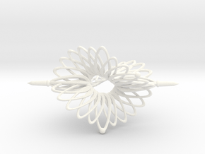 Spinner Floral Tri Twist - 7cm in White Processed Versatile Plastic