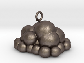 Puffy Cloud Dangler - 4cm in Polished Bronzed Silver Steel