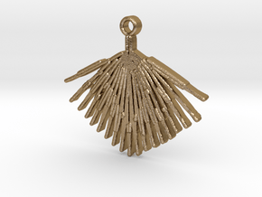 Palmetto Leaf pendant in Polished Gold Steel