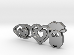 It's Only Love Keychain in Fine Detail Polished Silver