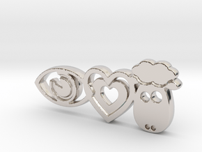 It's Only Love Keychain in Rhodium Plated Brass