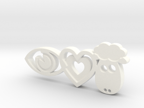 It's Only Love Keychain in White Processed Versatile Plastic