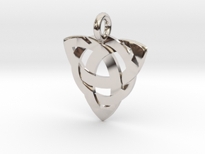 Celtic Knot Necklace Pendant (Inverted Triquetra) in Platinum