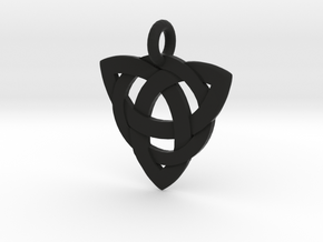 Celtic Knot Necklace Pendant (Inverted Triquetra) in Black Natural Versatile Plastic